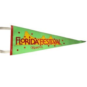 Vintage 1979 SeaWorld Florida Festival Pennant Orlando Florida Rare